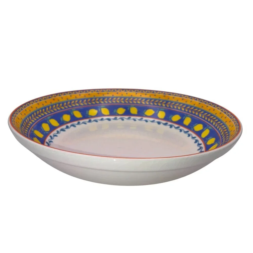 Furio Home Portugal Lemon Serving Bowl | 12.75” Hand-Painted Ceramic - Picture 3 of 10